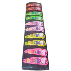 Pack de 10 hebillas de pelo Tic Tac con diseño de Hello Kitty en colores variados.