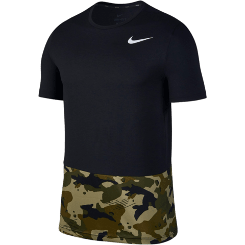 Camiseta remera de running nike top short hyper dry 2l camo hombre