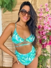 Biquíni Jade Picon Canelado Estampado Gótica / Verde