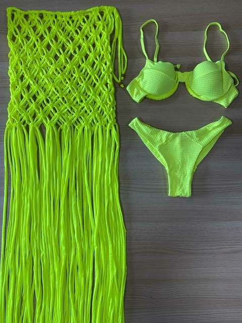 Páreo Tigre / Verde Turquesa - Maria Sereia Moda Praia