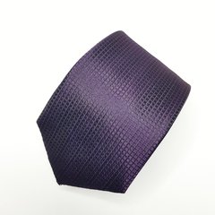 Gravata Semi-Slim Jacquard Roxo Qudriculado