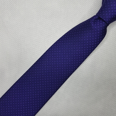 Gravata Semi-Slim Jacquard Roxo com Lilas pontinhos - comprar online