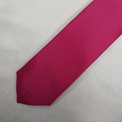 Gravata Slim Jacquard LIsa com Textura Quadriculado Fucsia - comprar online