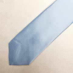 Gravata Slim Jacquard Lisa com Textura Quadriculado Azul Serenity - comprar online