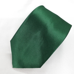Gravata Semi-Slim Jacquard Lisa com Textura Quadriculado Verde Bandeira