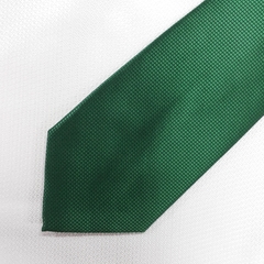 Gravata Semi-Slim Jacquard Lisa com Textura Quadriculado Verde Bandeira - comprar online
