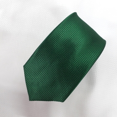 Gravata Slim Jacquard Lisa com Textura Quadriculado Verde Bandeira