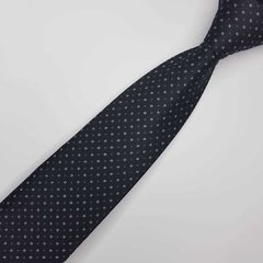 Gravata Clássica Jacquard Preta com Quadrados - comprar online