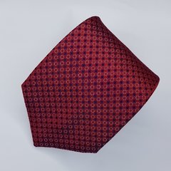 Gravata Clássica Jacquard Vermelha com Bolinhas