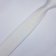 Gravata Semi-Slim de Algodão Branca - comprar online