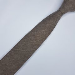 Gravata Semi-Slim de Algodão Marrom Escuro - comprar online