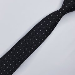 Gravata Semi-Slim de Seda Preta com Pontinhos - comprar online