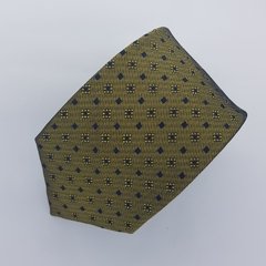 Gravata Semi-Slim Jacquard Amarela com Quadrados