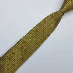 Gravata Semi-Slim Jacquard Amarela Quadriculada - comprar online