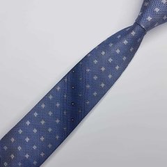 Gravata Semi-Slim Jacquard Azul com Quadrados - comprar online