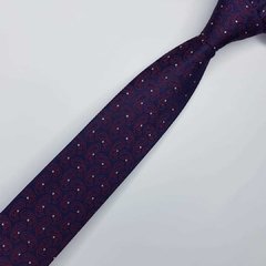 Gravata Semi-Slim Jacquard Azul Escuro Arabesco - comprar online