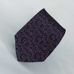 Gravata Semi-Slim Jacquard Azul Escuro Arabesco