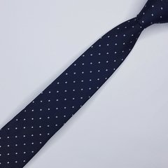 Gravata Semi-Slim Jacquard Azul Escuro com Bolinhas - comprar online