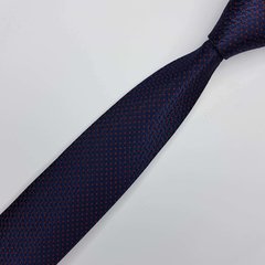 Gravata Semi-Slim Jacquard Azul Escuro com Bolinhas - comprar online