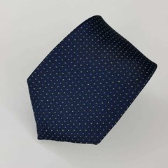 Gravata Semi-Slim Jacquard Azul Escuro com Pontinhos