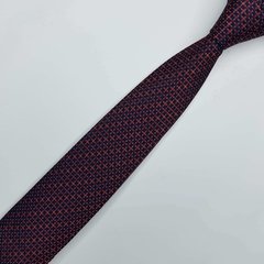 Gravata Semi-Slim Jacquard Azul Escuro com Quadrados - comprar online