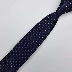 Gravata Semi-Slim Jacquard Azul Escuro com Quadrados - comprar online