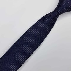 Gravata Semi-Slim Jacquard Azul Escuro com Quadrados - comprar online