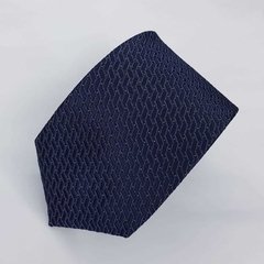 Gravata Semi-Slim Jacquard Azul Escuro Trabalhada