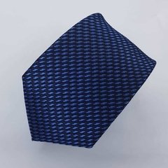 Gravata Semi-Slim Jacquard Azul Escuro Trabalhada