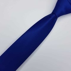 Gravata Semi-Slim Jacquard Azul Lisa - comprar online