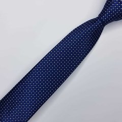 Gravata Semi-Slim Jacquard Azul Quadriculada - comprar online