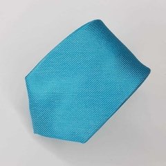 Gravata Semi-Slim Jacquard Azul Tiffany Trabalhada