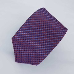 Gravata Semi-Slim Jacquard Azul Xadrez