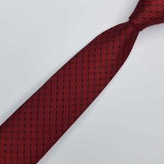 Gravata Semi-Slim Jacquard Bordô com Quadrados - comprar online