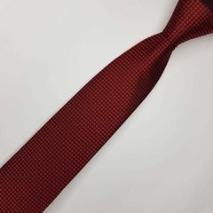 Gravata Semi-Slim Jacquard Bordô Quadriculado - comprar online