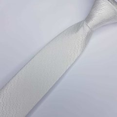 Gravata Semi-Slim Jacquard Branca Trabalhada - comprar online