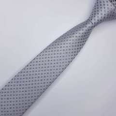 Gravata Semi-Slim Jacquard Cinza Claro Trabalhada - comprar online