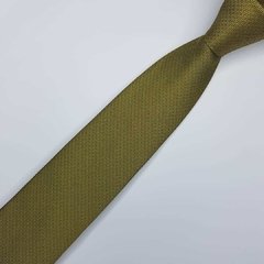 Gravata Semi-Slim Jacquard Dourada Quadriculada - comprar online