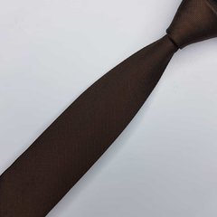 Gravata Semi-Slim Jacquard Marrom Trabalhada - comprar online