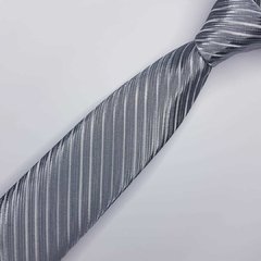 Gravata Semi-Slim Jacquard Prata Trabalhada - comprar online