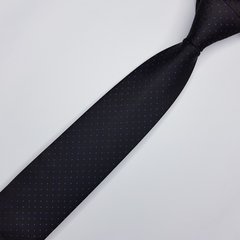 Gravata Semi-Slim Jacquard Preta com Bolinhas - comprar online