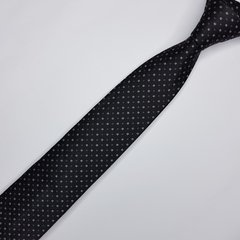 Gravata Semi-Slim Jacquard Preta com Quadrados - comprar online