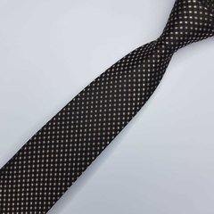 Gravata Semi-Slim Jacquard Preta com Quadrados - comprar online