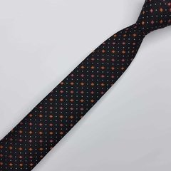 Gravata Semi-Slim Jacquard Preta com Quadrados - comprar online