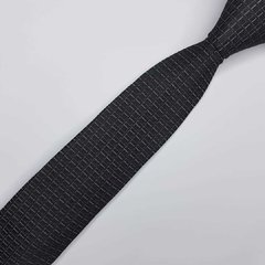 Gravata Semi-Slim Jacquard Preta Quadriculada - comprar online