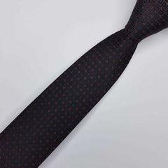 Gravata Semi-Slim Jacquard Preta Quadriculada - comprar online