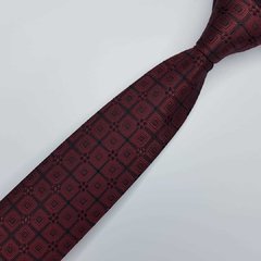 Gravata Semi-Slim Jacquard Preta Quadriculada - comprar online