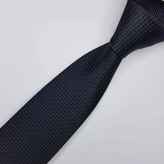 Gravata Semi-Slim Jacquard Preta Trabalhada - comprar online