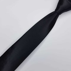 Gravata Semi-Slim Jacquard Preta Trabalhada - comprar online