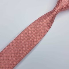 Gravata Semi-Slim Jacquard Rosa Quadriculada - comprar online